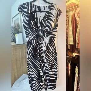 Cache Womens Zebra Print V Neck Sleeveless